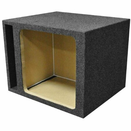 Q POWER 15 in. Single Square Vented Subwoofer Enclosure Box, Charcoal HD115 VENT SQ